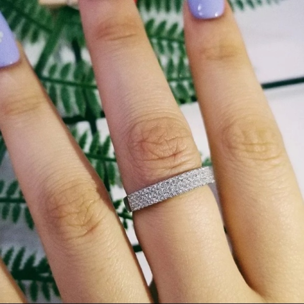 Eternity weeding sterling silver band ring - Picture 5 of 7
